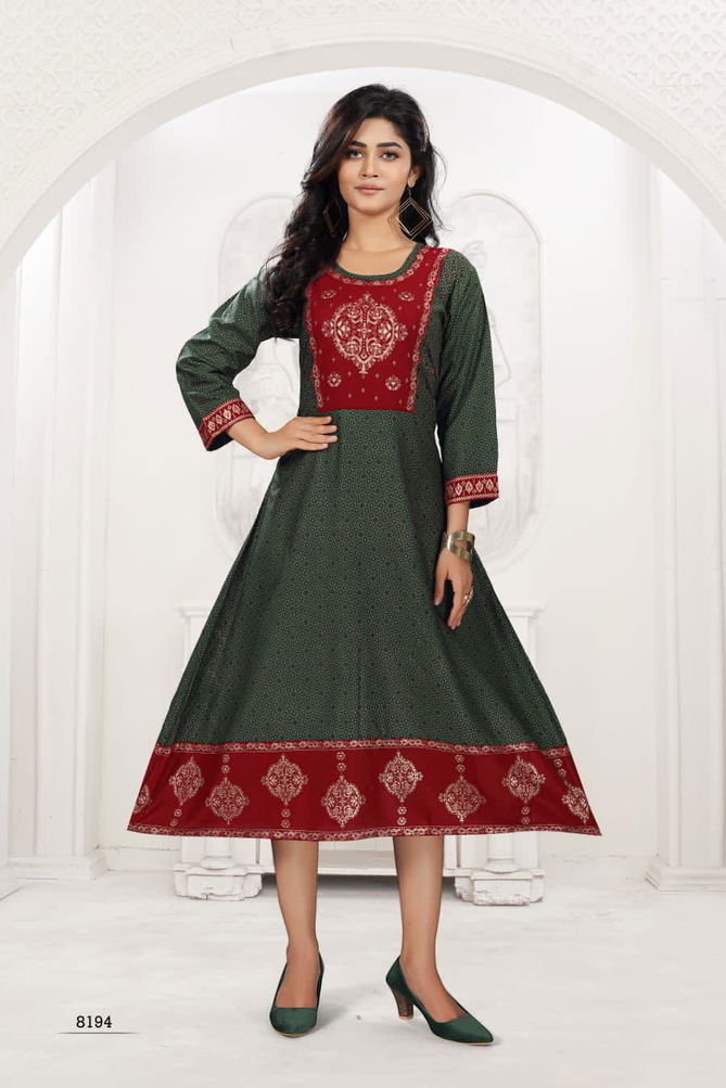 Golden Khwaab 1 Rayon Printed Regular Wear Designer Kurti Collection